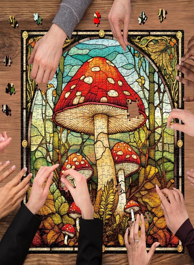 PPuzzling Vintage Mushroom Puzzles for Adults 1000 Pieces, Stained Glass Nature Plant Puzzles Impossible Art Puzzle, Hard Challenging Retro Forest Fungi Jigsaw Puzzle as Home Wall Art Decor - Image 5